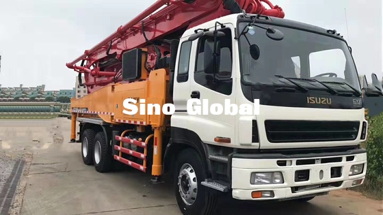Kırmızı İkinci El Beton Kamyonu Sany 46m Isuzu Şasili