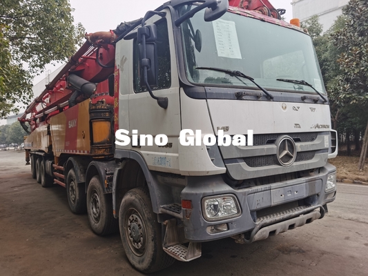 12Mpa Kırmızı Kullanılmış Beton Pompası Kamyonu Euro IV 72m 7 Bölüm Dikey Erişim