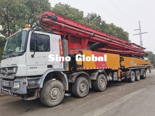 12Mpa Kırmızı Kullanılmış Beton Pompası Kamyonu Euro IV 72m 7 Bölüm Dikey Erişim
