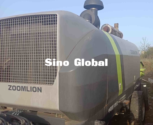 Siyah Yeşil Kullanılmış Beton Römork Pompası Zoomlion HBT80 174kw