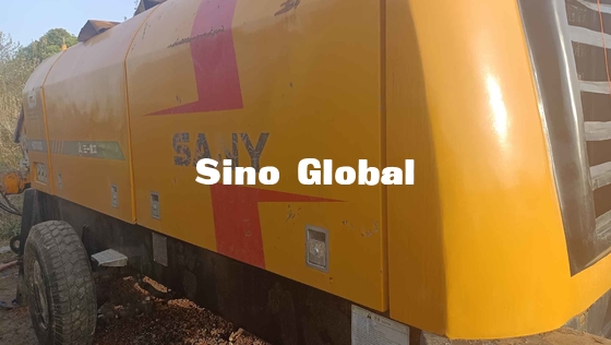 Sarı Kullanılmış Sany Römork Üstü Beton Pompası 180KW HBT8018C