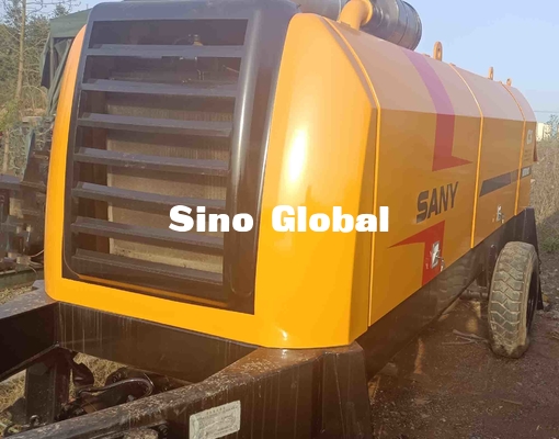 Sarı Kullanılmış Sany Römork Üstü Beton Pompası 180KW HBT8018C