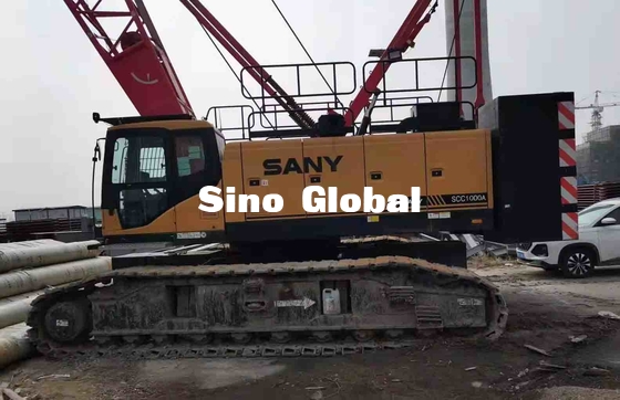 Sany SCC1000A 13m 64m Bom uzunluğu ile 100 Ton Paletli Vinç Kullanılmış