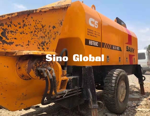 Elektrikli Kullanılmış Beton Römork Pompası Sany HBT6013 90KW Nominal Güç